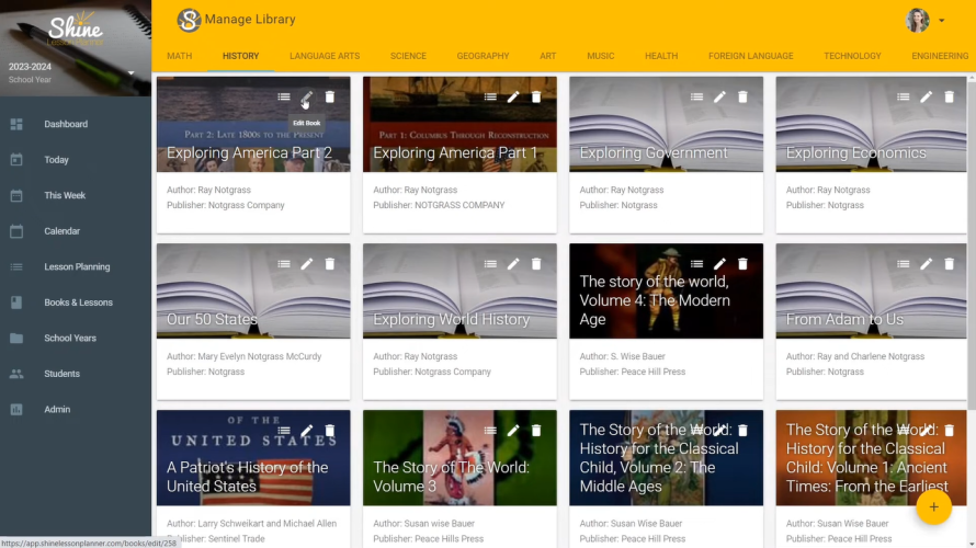 Homeschool Lesson Plan Curriculums / Books